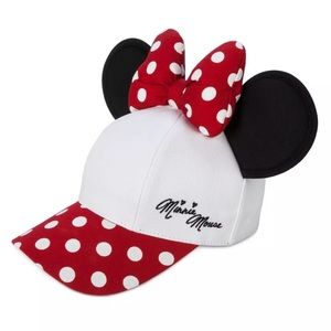 NWT Disney Baseball Cap For Adults - Minnie Mouse Ears - Polka Dots